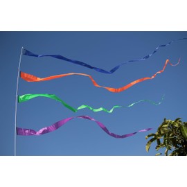 EEZ RV Products 32FT Telescoping Wind Sock Pole with 25' Long (Yellow) Wind Streamer, Adjustable and Easy to Assemble, Great for RV Ladder and Bumper Mount 7 Color Options.