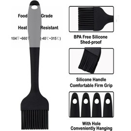 Cepillo de Repostería - Cepillo de Silicona para Untar para Cocinar, Cepillo para Alimentos Resistente al Calor para Barbacoa, Cepillo de Silicona de Grado Alimenticio para Parrilla, Hornear/Esparcir