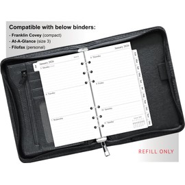 Orgnizme 2026 Weekly Diary Refill Personal Size, Week on Two Pages, Compatible with Filofax Personal Organiser