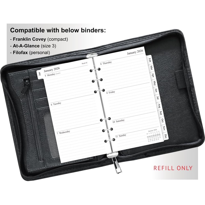 Orgnizme 2026 Weekly Diary Refill Personal Size, Week on Two