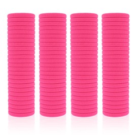Pack of 100 Women's Hair Bobbles, Hair Bobbles for Girls, Ponytail Rubber, Elastic Hair Bands for Women and Girls (Fuchsia)