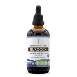 Secrets of the Tribe Burdock USDA Organic | Alcohol-Free Extract, High-Potency Herbal Drops, Liver and Kidney | Made from 100% Certified Organic Burdock (Arctium Lappa) Dried Root 4 oz