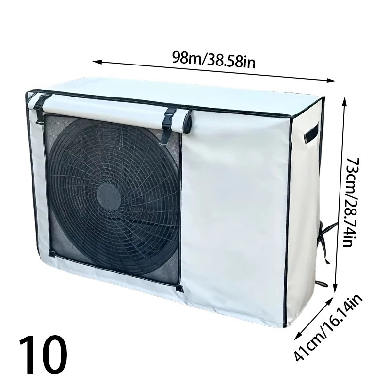 Outdoor Air Conditioner Cover, Oxford Cloth Weather Protector with Roll-Up