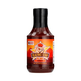 Blazing Star Spicy BBQ Sauce - Made with Carolina Reaper Pepper for a Fiery Kick, Perfect Hot BBQ for Daring Taste Buds - Spicy Infused Rub for Added Flavor (20 oz) by Blazing Star