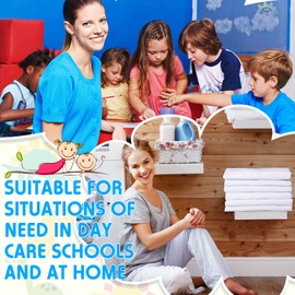 20 Pcs Daycare Cot Sheets for Toddler and Preschool Pure Cotton Breathable Fabric White Cot Sheets Standard Daycare Cot Bed Fitted Sheet for Boys and Girls, 51.18'' W x 23.62'' L (20 Pcs)