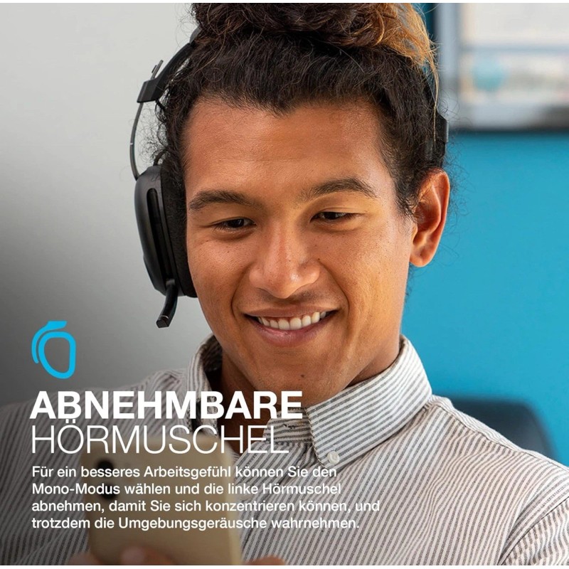 JLab JBuds Work Wireless Headset with Microphone Over Ear Computer