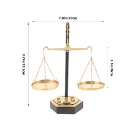 LOGOFUN Libra Scale Decor Vintage Style Libra Jewelry Display Lawyer Scale of Justice Stand Craft for Home Office Table Decoration - Small 9.2 * 7.8 * 3.14IN