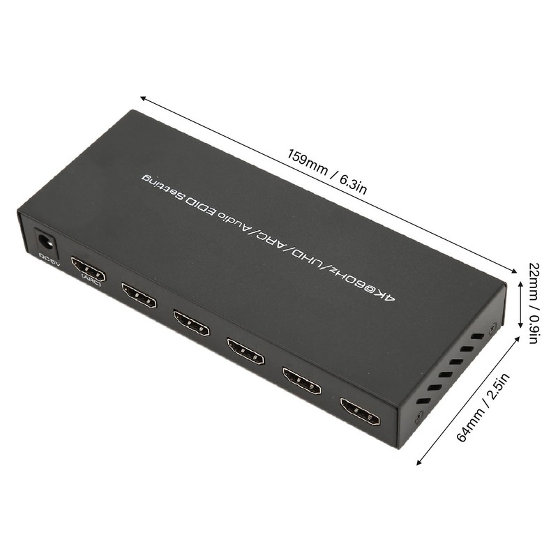 HDR HD Multimedia Interface Sound Extractor 5 Port 18Gbps Sound