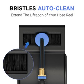 GARDENJOY Retractable Garden Hose Reel, 65 ft x 5/8 inch Heavy Duty Garden Hose with 180°Swivel Wall Mounted Bracket, 10 Pattern Sprayer Nozzle, Any Length Lock & Slow Return System