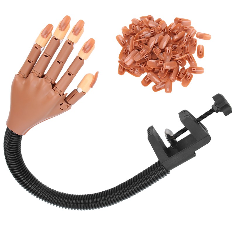 Flexible Movable False Fake Hands Nail Art Manicure Practice Hand