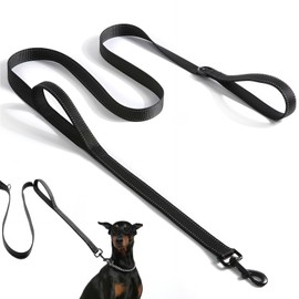 OIHCAZ Dog Leads for Medium Dogs & Large Dogs, 1.8M/6FT Dog Lead Heavy Duty with Double Handles for More Control Safety Training, Reflective Thread Pet Leash for Daily Walking Tracking Camping