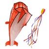IMAGE 3D Kite Large Orange Dolphin Breeze Beach Kites with