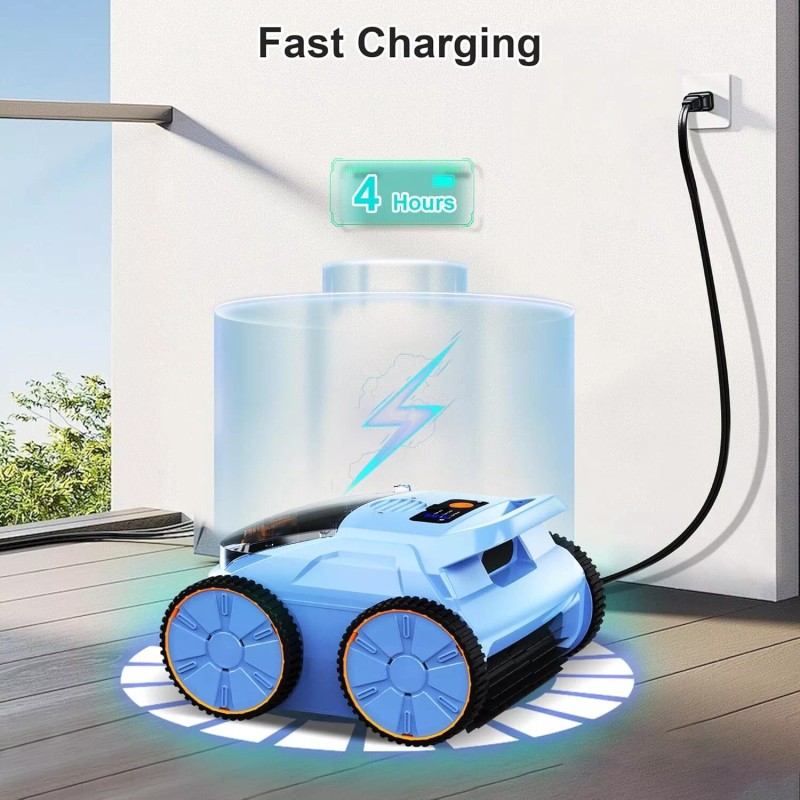 Seauto Cordless Pool Vacuum Roboric Automatic Pool Cleaner Wall and