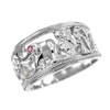 Fine 925 Sterling Silver Open Design CZ-Studded Good Luck Charm
