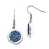Stainless Steel Polished with Blue Druzy Stone Earrings