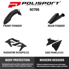 Polisport Full Plastic Kit for Beta X-Trainer (2015-19) OEM Quality Restyling Kit with Superior Fit, Flexibility, and Durability (Black)