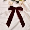 Velvet Bows for Girls Red Ribbon Bow Hair Clips Long