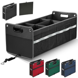 WINHUNT Car Trunk Organizer, Car Storage Organizer, Collapsible Multi Compartment for Car, Suv, Sedan, Truck, 100L, Extra Larger (Black, 100L)