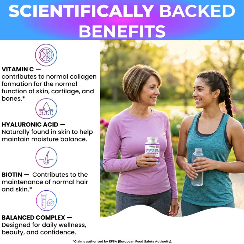 Marine Collagen Complex with Vitamin C, Hyaluronic Acid, Biotin |