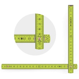 Metrie BL52 Folding Rule, Duplex Scale, 2 Metres, Colourful
