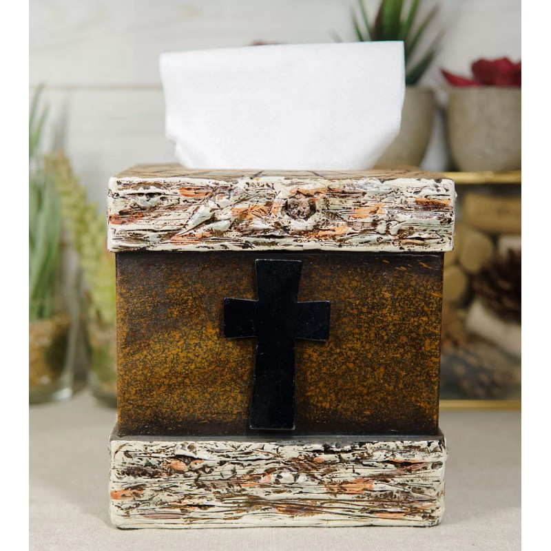 Ebros Gift Rustic Western Fleur De Lis Cross With Birchwood