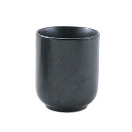 YokohamaUSA Set of 6 Japanese 3.25" H Porcelain Yunomi Sushi Tea Cup Metallic Black/Made Japan