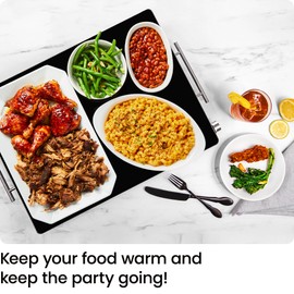 Chefman Electric Warming Tray with Adjustable Temperature Control, Perfect For Buffets, Restaurants, Parties, Events, and Home Dinners, Glass Top Extra Large 21” x 16” Surface Keeps Food Hot – Black