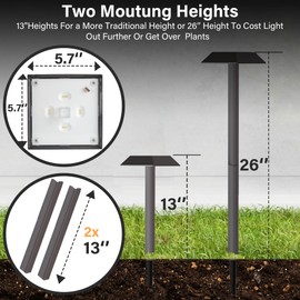 Bobcat Solar Landscape Pathway Lights Super Bright with 2-in-1 Warm White and Daylight Modes, Solar Lights for Outdoor Path, Sidewalk, Driveway, or Walk Way, Dark Brown(4 Pack)