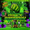 Green Hero Birthday Party Supplies, Cartoon Green Hero Party Favors,