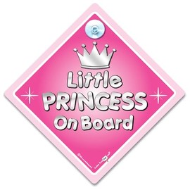 Little Princess on Board Sign, Grandchild on Board Sign, Baby On Board Sign, Baby On Board Car Sign, Grandchild On Board Car Sign, Baby Car Sign, Grandchild Car Sign 14 cm x 14cm