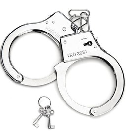 BOJIDO Handcuffs Toy, Realistic Handcuffs, Police Accessory, Costume Accessory, Perfect for Halloween, Costume, Theatre, Performance, Parties, Banquets, Silver, Adjustable, Safety Device Included