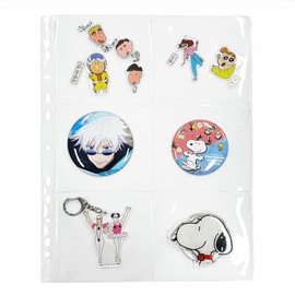 hihaba A4 Flap 6-Pocket 1piece, 37Type Crystal Clear Pocket Sleeves, Photo Album Refill Pages for Kpop Idol photocard, Baseball Cards, Tradning Cards