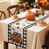 Artscope Pumpkin Bow Buffalo Plaid Fall Table Runner,Thanksgiving Holiday Kitchen