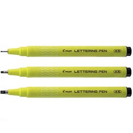 Pilot DR Lettering Pen for Calligraphy - Full Set of 3-1.0mm, 2.0mm, and 3.0mm