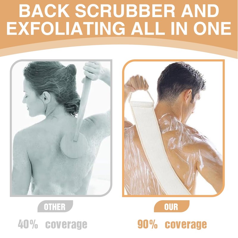 Thoquene Back Scrubber for Shower, Back Washing Aid Exfoliating Glove