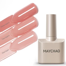 MAYCHAO 15ML Jelly Fruit Gel Nail Polish 1Pc Transparent Fruit Pink Gel Polish Soak Off UV LED Translucent Nail Polish Nail Art Starter Manicure Salon DIY at Home, 0.5 OZ