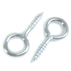 Pack of 100 Metal 25mm Screw Eyes - Heavy Duty Loop/Vine/Hoop/Frame Eye Hooks