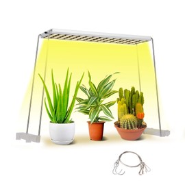 JCBritw 60W LED Grow Light with Stand White Full Spectrum Growing Lamp Hanging Panel Dimmable with Timer Function Hydroponic Light for Indoor Plants Seedling Veg Flower
