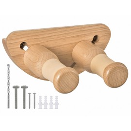 PASIVOLE Guitar Hanger, Solid Wood Wall Mount Guitar Holder Adjustable Width Wall Hanging Stand for Guitar Bass Banjo Violin and More