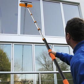 AgiiMan 18FT Reach Telescoping Pole - 3 to 12FT Extension Pole, Portable Aluminum Telescoping Rod with Easy Flip Lock, Paint Roller Extension Poles, Window Cleaning