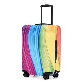 Adorila Luggage Covers for Suitcase, TSA Approved, Travel Suitcase Protector, Fits 22-24 Inch Luggage, Washable Luggage Covers (M, Color Stripes), Color Stripes, M, Colour strips.