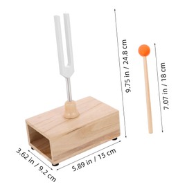 Kisangel 1 Set Healing Tuning Fork with Wooden Resonator Box Tuning Fork Mallet for Yoga Meditation Sound Therapy Lightweight Portable Healing Tool