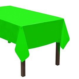 Party Essentials Heavy Duty Plastic Table Cover Available in 44 Colors, 54" x 108", Neon Green