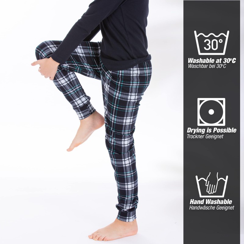 LOREZA ® Boys' Pyjamas Long Sleeve 100% Cotton Interlock Checked