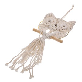 iplusmile Owl Macrame Wall Hanging Tapestry Hand Woven Bohemian Decor Nordic Owl Modeling with Tassels Small for Bedroom Living Room Nursery and Office