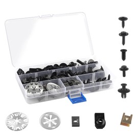 YiJiuBa Pack of 80 Sheet Metal Nut Screw Nut Clip Kit, Sheet Metal Nuts Car Body Fender Undertray Sheet Metal Screws, U Type Car Mounting Clips, Metal Mudguard Clips Mounting Clips