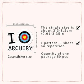 Archery Stickers for Kids Teens Adults, ZLWSD 50Pcs Archery Decals Pack for Water Bottles, Cool Sports Decorative Laptops Bumpers Scrapbook Luggage Wall Cup Party Sticker