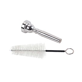Ogdni Trumpet Mouthpiece 3C Silver Metal Bb Trumpeta Mouthpiece with brush for Yamaha or Bach Trumpet (silver-3C)