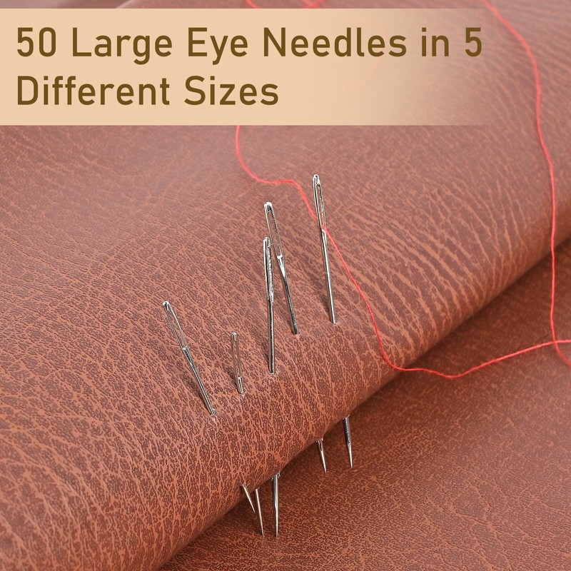 RITDVNI 50 Pcs Sewing Needles Large Eye Hand Sewing, 5