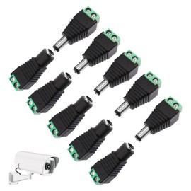 10PCS DC Power Jack Connector,5.5 mm X 2.1mm 12V DC Power Male and Female Jack Connectors,DC Power Male Female Jack,DC Connector,Waterproof DC Power Connector,12v Connectors,for CCTV Security Camera